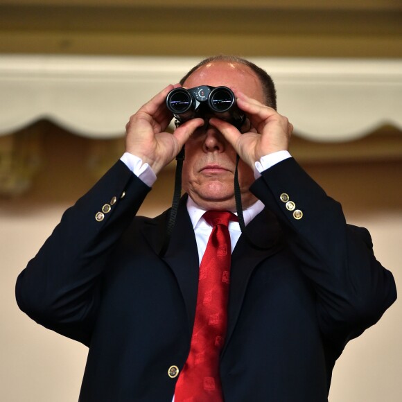 Le prince Albert II de Monaco durant le meeting international d'athlétisme Herculis 2017 à Monaco, au stade Louis II le 21 juillet. © Bruno Bebert/Bestimage