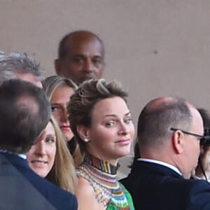 Le prince Albert II de Monaco et la princesse Charlene durant le meeting international d'athlétisme Herculis 2017 à Monaco, au stade Louis II le 21 juillet. © Bruno Bebert/Bestimage