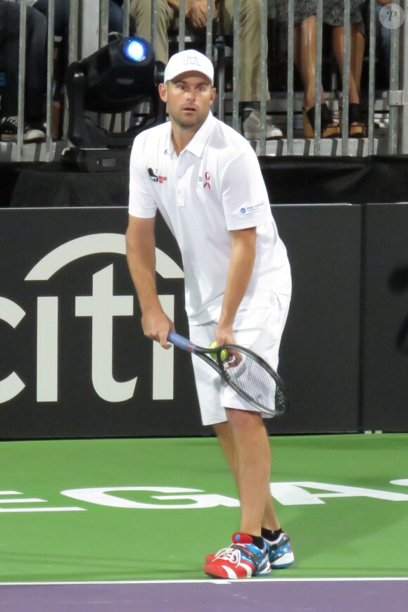 Andy Roddick - Les célébrités jouent au tennis lors de la journée caritative pour la lutte contre le Sida 'Elton John Aids Foundation' à Las Vegas. Le 10 octobre 2016.