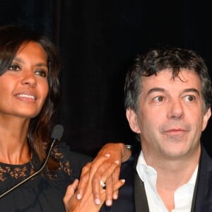 Karine Le Marchand et Stéphane Plaza - Dîner de gala de la première édition des prix "les Stéthos d'Or" en faveur de la Fondation pour la recherche en physiologie dont le docteur Frédéric Saldmann est le directeur scientifique. Hôtel George V à Paris le 13 mars 2017. © Coadic Guirec/Bestimage