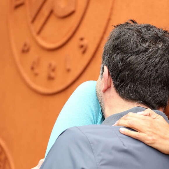 Karine Le Marchand et Stéphane Plaza - People au village des Internationaux de France de tennis de Roland Garros à Paris. Le 1er juin 2015.