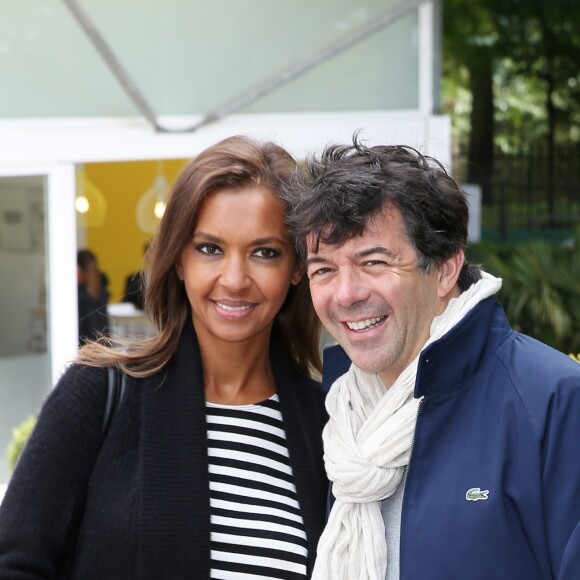 Karine Le Marchand et Stéphane Plaza - People au village des Internationaux de France de tennis de Roland Garros à Paris, le 29 mai 2014.