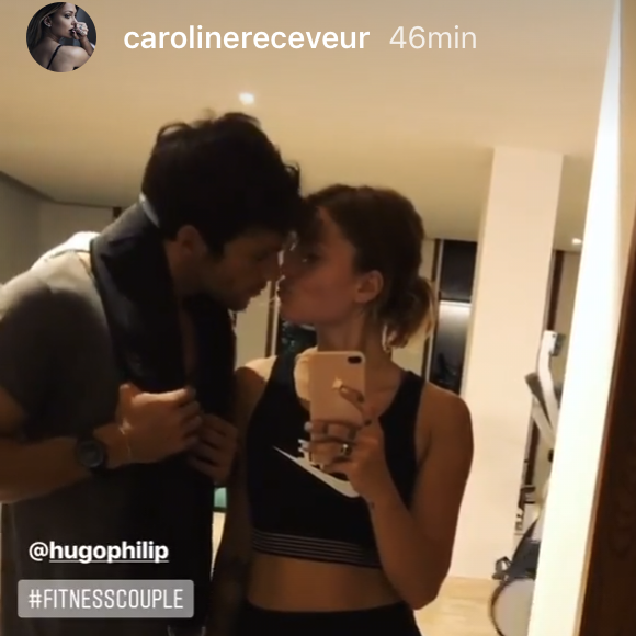 Caroline Receveur et son chéri Hugo Philip en vacances ensemble à l'île Maurice, juillet 2017.