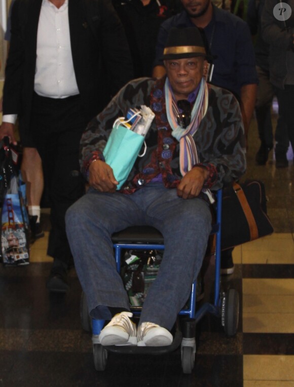 Quincy Jones arrive à l'aéroport de Washington DC, le 19 septembre 2016