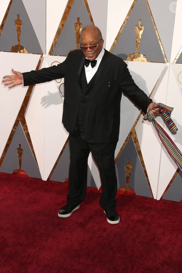 Quincy Jones - Photocall de la 88ème cérémonie des Oscars au Dolby Theatre à Hollywood. Le 28 février 2016