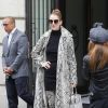Céline Dion, surprise par l'accueil des photographes, quitte son hôtel, le "Royal Monceau", à Paris, pour se rendre à son concert à Birmingham. Le 27 juillet 2017