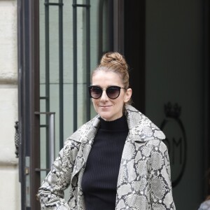 Céline Dion, surprise par l'accueil des photographes, quitte son hôtel, le "Royal Monceau", à Paris, pour se rendre à son concert à Birmingham. Le 27 juillet 2017