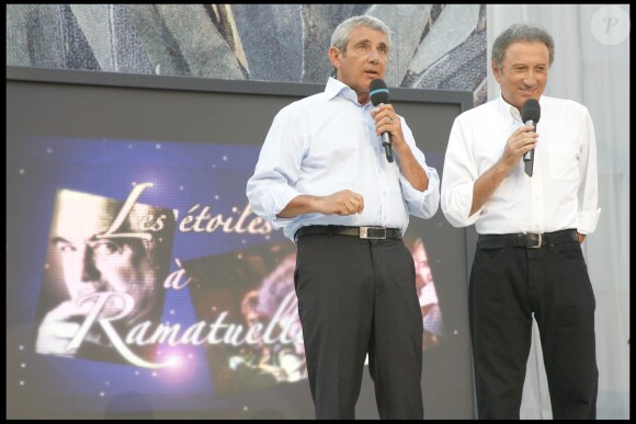 Michel Boujenah avec Michel Drucker lors de l'ouverture du Festival de Ramatuelle en 2009.