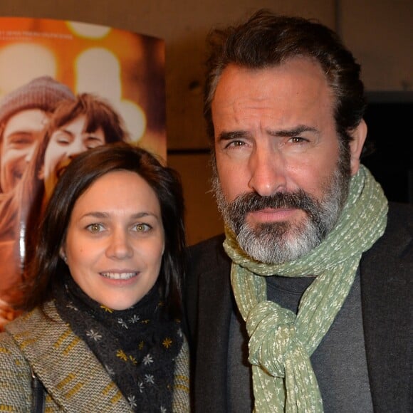 Jean Dujardin et sa compagne Nathalie Péchalat - Avant première du film "Monsieur & Madame Adelman" cinéma MK2 Bibliothèque à Paris, le 27 février 2017. © Veeren/Bestimage