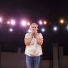 Exclusif - Andréa Bescond - Représentation de la pièce de théâtre "Les Chatouilles" lors du Festival de Ramatuelle le 3 août 2017. Dans son one-woman-show A. Bescond danse, lutte, bondit ,s'arc-boute... Seule en scène, avec son corps autant qu'avec ses mots, Andréa Bescond interprète tous les personnages d'une tragédie intime pour raconter l'histoire d'une résilience : celle d'une petite fille abîmée dans sa chair et dans sa tête par " un ami de la famille " entre ses huit et ses douze ans... Du classique au hip-hop, elle maîtrise toutes les techniques de la danse. Quand la voix et les mots ne suffisent plus, elle utilise son corps comme un instrument d'émotions vibrantes. Cyril Bruneau/Bestimage