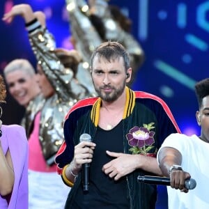 Exclusif - La chanteuse Tal, Christophe Willem et Lisandro Cuxi - Emission "La chanson de l'année fête la musique" dans les arènes de Nîmes, diffusée en direct sur TF1 le 17 juin 2017.