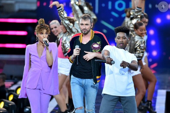 Exclusif - La chanteuse Tal, Christophe Willem et Lisandro Cuxi - Emission "La chanson de l'année fête la musique" dans les arènes de Nîmes, diffusée en direct sur TF1 le 17 juin 2017.