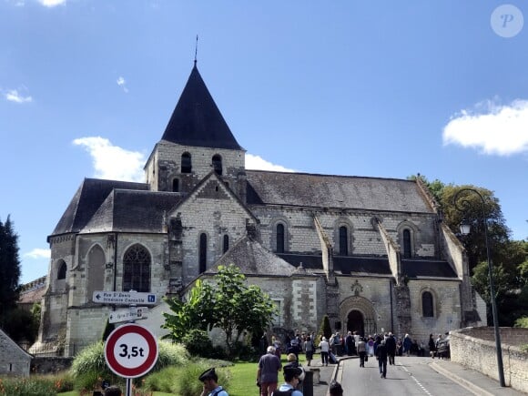 Illustration lors des obsèques de Gonzague Saint Bris en la collégiale Saint Denis d'Amboise (Indre et Loire) le 14 août 2017.