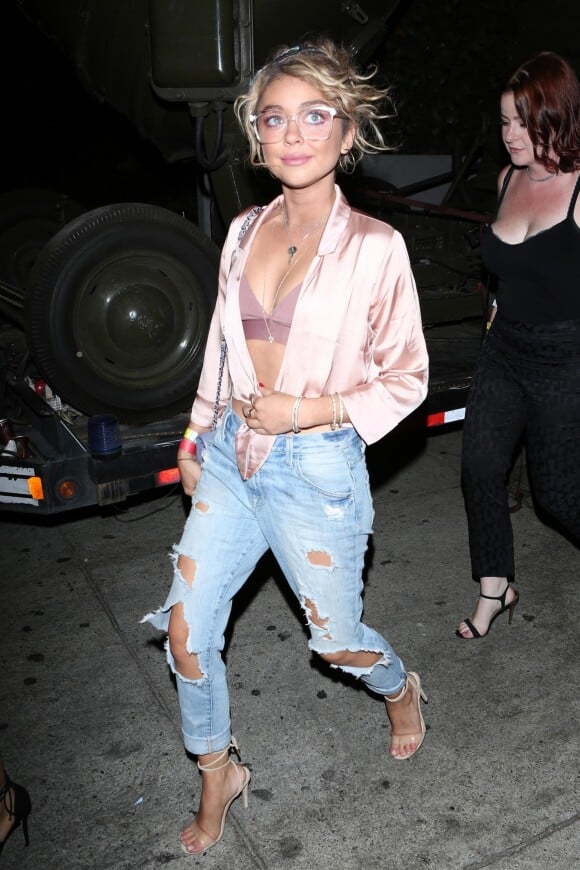 Exclusif - Sarah Hyland est allée assister au concert de D. Lovato au Break Room 86 à Los Angeles, le 10 juillet 2017.