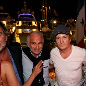 Exclusif - Olivier Marchal et sa compagne Claire, Alain Terzian, Benoît Magimel et sa compagne Margot - Soirée du film "Carbone" après l'avant-première au cinéma Le Renaissance de Saint-Tropez, le 19 août 2017. © Dominique Jacovides/Cyril Moreau/Bestimage