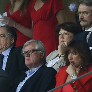 Martine Aubry et son mari Jean-Louis Brochenau match amical France-Jamaïque à Lille le 8 juin 2014.