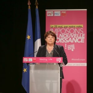 Martine Aubry - Meeting de Manuel Valls en marge des élections Européennes à Lille le 15 mai 2014.1