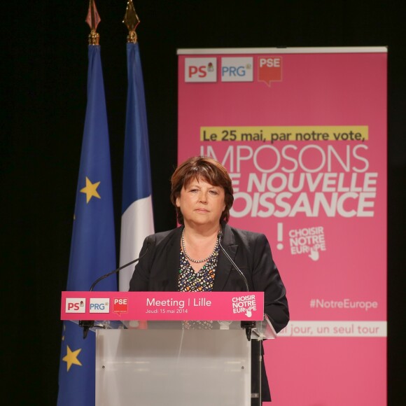 Martine Aubry - Meeting de Manuel Valls en marge des élections Européennes à Lille le 15 mai 2014.1
