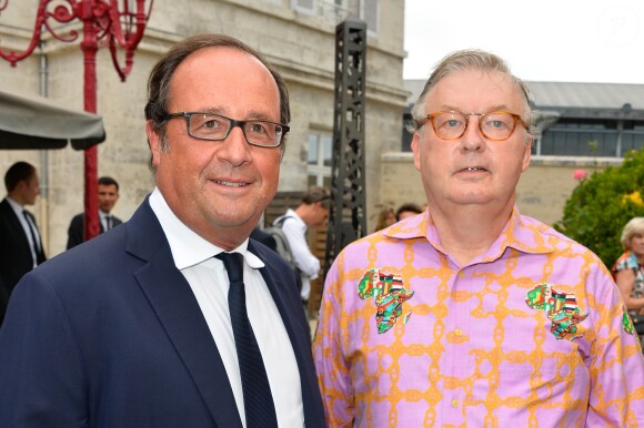François Hollande (ancien président de la République) et Dominique Besnehard - 10e festival du Film Francophone d'Angoulême le 22 août 2017. © Coadic Guirec/Bestimage