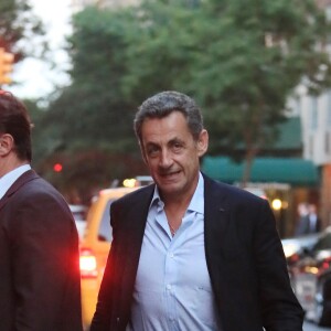 Exclusif - Carla Bruni-Sarkozy et son mari Nicolas Sarkozy quittent l'hôtel Carlyle à New York pour aller dîner le 17 juin 2017.