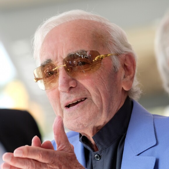 Charles Aznavour reçoit son étoile sur le Hollywood Walk of Fame à Los Angeles, le 24 août 2017. © Chris Delmas/Bestimage