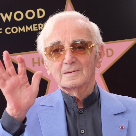 Charles Aznavour reçoit son étoile sur le Hollywood Walk of Fame à Los Angeles, le 24 août 2017. © Chris Delmas/Bestimage