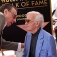 Peter Bogdanovich et Charles Aznavour lors de la remise de son étoile sur le Hollywood Walk of Fame à Los Angeles, le 24 août 2017. © Chris Delmas/Bestimage