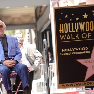 Charles Aznavour reçoit son étoile sur le Hollywood Walk of Fame à Los Angeles, le 24 août 2017. © Chris Delmas/Bestimage