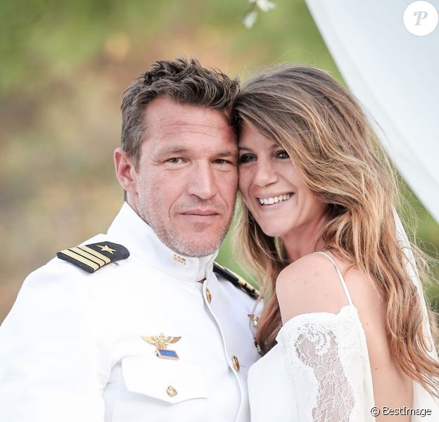 Exclusif - Prix Spécial - No web - No blog - Benjamin Castaldi et sa femme Aurore Aleman - Cérémonie religieuse - Mariage de Benjamin Castaldi et Aurore Aleman au Mas de La Rose à Eygalières, le 27 août 2016. © Jacovides-Moreau/Bestimage27/08/2016 - Eygalières