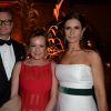 Colin Firth avec sa femme Livia Firth et Caroline Scheufele lors du dîner des "Franca Sozzani Awards" au 74ème Festival International du Film de Venise (Mostra), le 1er septembre 2017