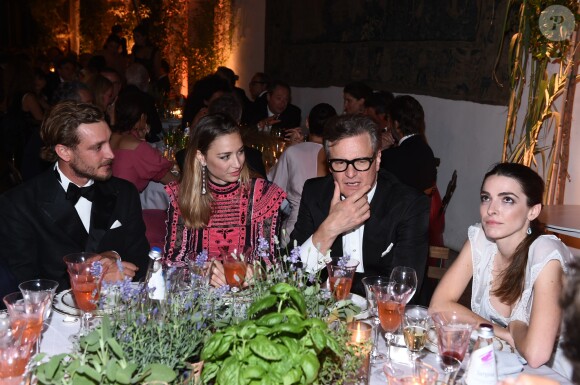 Pierre Casiraghi avec sa femme Beatrice Borromeo, Colin Firth et Bee Shaffer lors du dîner des "Franca Sozzani Awards" au 74ème Festival International du Film de Venise (Mostra), le 1er septembre 2017
