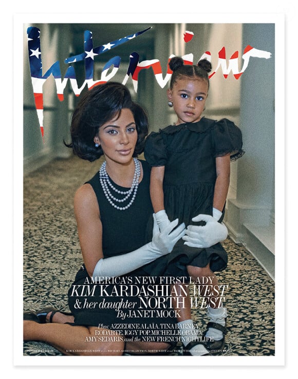 Kim Kardashian et sa fille North West en couverture du magazine "Interview". Photo par Steven Klein. Août 2017.