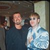 George Michael et Elton John à Londres en juin 1995 pour le lancement d'un livre de Gianni Versace.