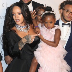 Rihanna avec sa nièce Majesty, Rihanna, son grand-père Lionel Brathwaite, sa mère Monica Fenty - Soirée de la 3ème édition du "Diamond Ball " en faveur de l'association de Rihanna "Clara Lionel Foundation" au Cipriani Wall Street à New York, le 14 septembre 2017.