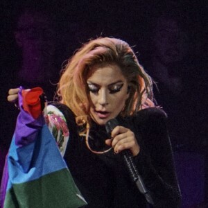 Lady Gaga en concert au Rogers Arena à Vancouver pour sa tournée mondiale "Joanne", le 1er août 2017.