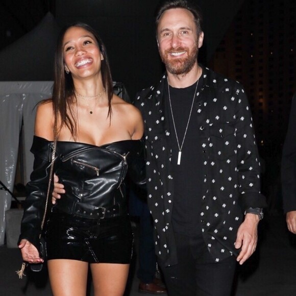 Exclusif - David Guetta et sa compagne Jessica Ledon sont allés voir un match de boxe (Canelo vs. Golovkin) à Las Vegas, le 16 septembre 2017.