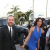Le DJ David Guetta et sa compagne Jessica Ledon arrivent au mariage d'Isabela Rangel et David Grutman à Miami le 23 avril 2016. © CPA/Bestimage