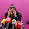 La gagnant du concours de l'Eurovision Salvador Sobral donne une conférence de presse au Portugal le 14 mai 2017.