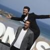Kev Adams et Vincent Elbaz au photocall du film "Tout là-haut" lors du 65ème festival du film de San Sebastian, Espagne, le 24 septembre 2017.