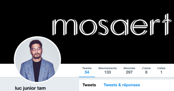 Luc Junior Tam, petit frère et associé de Stromae, au sein du label Mosaert. Son profil Twitter.