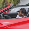Exclusif - Travis Scott au volant de sa voiture de sport à Miami, le 23 septembre 2017