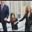 Céline Dion et son mari René Angélil et leur fils René-Charles - Céline Dion faite Chevalier de la Légion d'honneur à l'Elysée le 23 ami 2008.