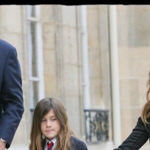 Céline Dion et son mari René Angélil et leur fils René-Charles - Céline Dion faite Chevalier de la Légion d'honneur à l'Elysée le 23 ami 2008.