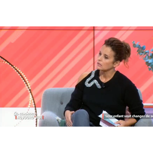 Faustine Bollaert émue dans "Ça commence aujourd'hui" sur France 2, le 28 septembre 2017.