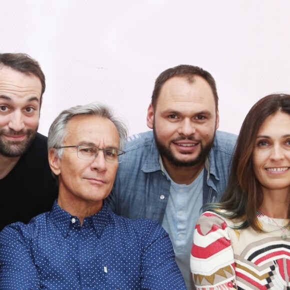 Exclusif - Adeline Blondieau, Fiona Gélin, Laurent Petitguillaume, Romain Fleury en alternance avec Manu Rui Silva - Répétitions de la pièce de théâtre 'Le Chameau Bleu' dans une mise en scène de Jean Pierre Dravel assisté de Violaine Brebion à Paris. Le 21 Septembre 2017. © Denis Guignebourg / BestImage