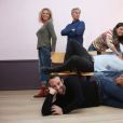 Exclusif - Adeline Blondieau, Fiona Gélin, Laurent Petitguillaume, Romain Fleury en alternance avec Manu Rui Silva - Répétitions de la pièce de théâtre 'Le Chameau Bleu' dans une mise en scène de Jean Pierre Dravel assisté de Violaine Brebion à Paris. Le 21 Septembre 2017. © Denis Guignebourg / BestImage