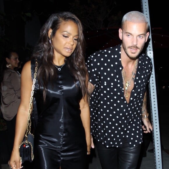 M. Pokora et Christina Milian fêtent leurs anniversaires respectifs avec leurs amis au restaurant "Beauty & Essex" à Los Angeles le 26 septembre 2017.