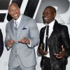 Ludacris, Dwayne Johnson, Tyrese Gibson lors de l'avant-première du film "Fast and Furious 7" à Hollywood, le 1 avril 2015