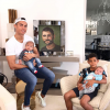 Photo de Cristiano Ronaldo et ses trois enfants, Cristiano Jr, Eva et Mateo. Septembre 2017.