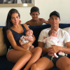 Photo de Cristiano Ronaldo, sa compagne Georgina Rodriguez, et ses trois enfants Cristiano Jr, Eva et Mateo. Août 2017.